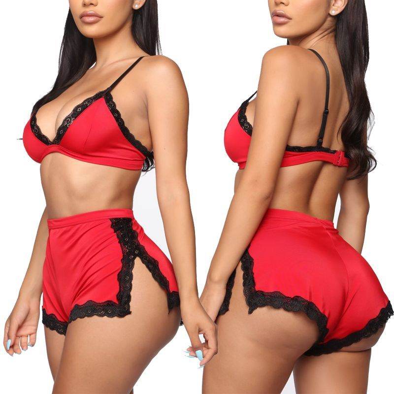 Women Sexy Sleepwear Lingerie Lace Bra - Mubimart