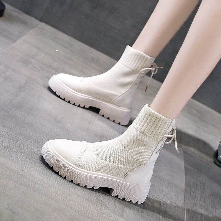 Fashion Martin Boots Women Mid Tube - Mubimart