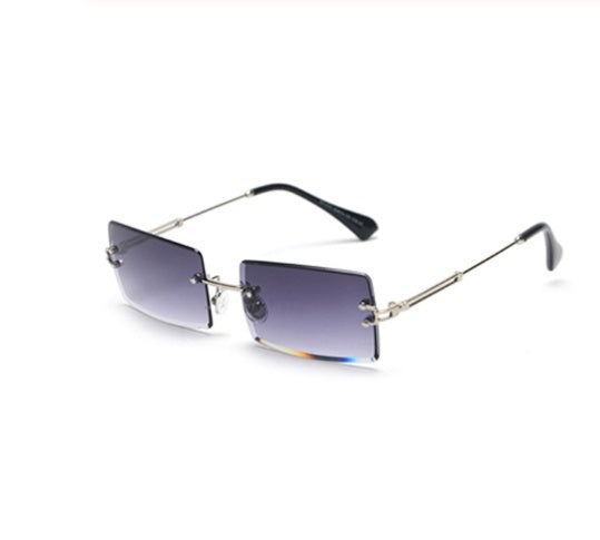 Rimless Rectangle Sunglasses Square Fashion Hip-hop Sunglasses Tide Ins Retro Street Beat Cut Edge Sunglasses