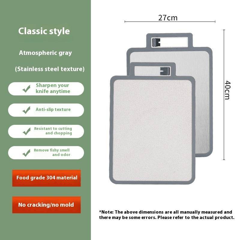 Cutting Board 304 Stainless Steel Chopping Board Kitchen Plastic Cutting Board Sharpening Double-sided Cutting Board - Mubimart