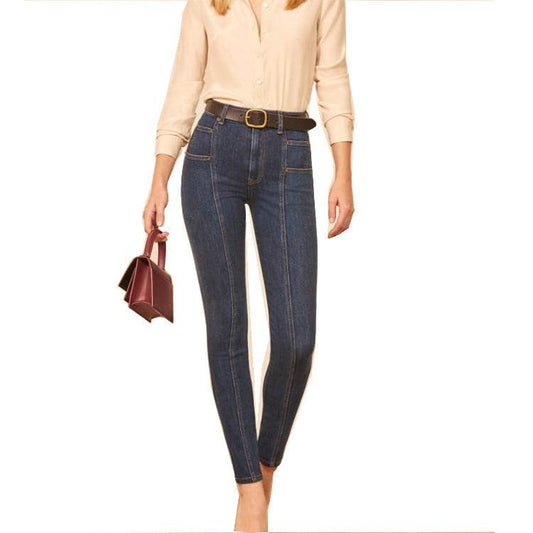 Stitching slimming ladies jeans - Mubimart