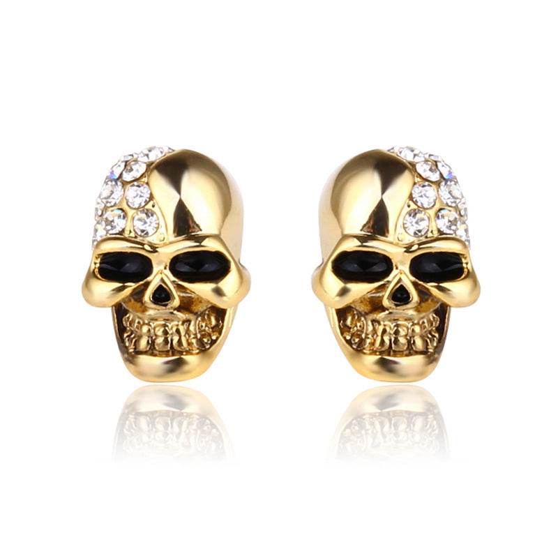 Retro Glossy Taro Full Diamond Earrings Personality Earrings Men and Women Halloween Jewelry - Mubimart
