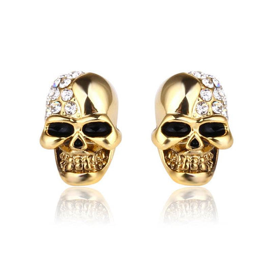 Retro Glossy Taro Full Diamond Earrings Personality Earrings Men and Women Halloween Jewelry - Mubimart
