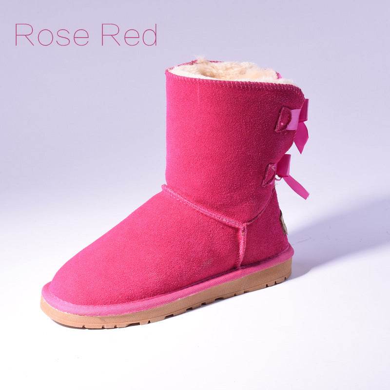 High Quality SALE Women Australia Snow Boots Warm Fur Baileys Bow Boots Women Winter Boots Snow Boots Big Size - Mubimart