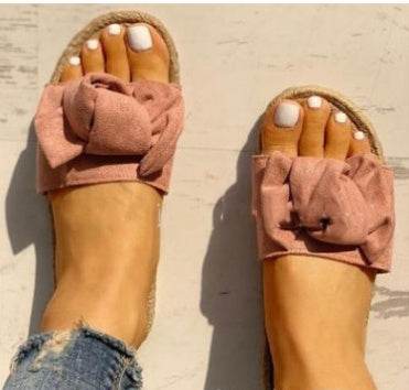 Bow flat sandals - Mubimart