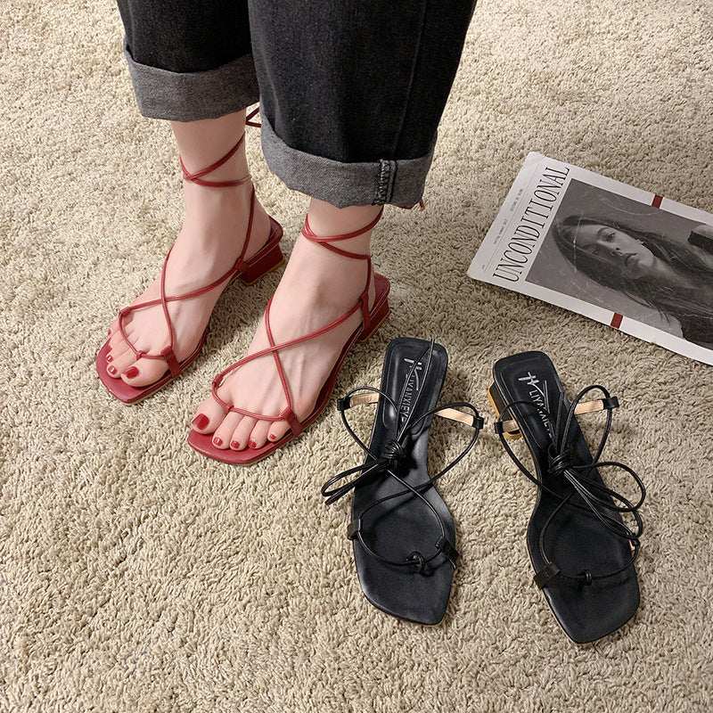 Block heel strappy sandals