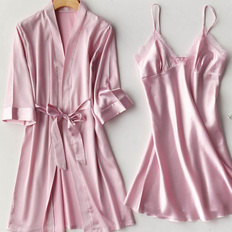 Two-piece suspender nightgown - Mubimart