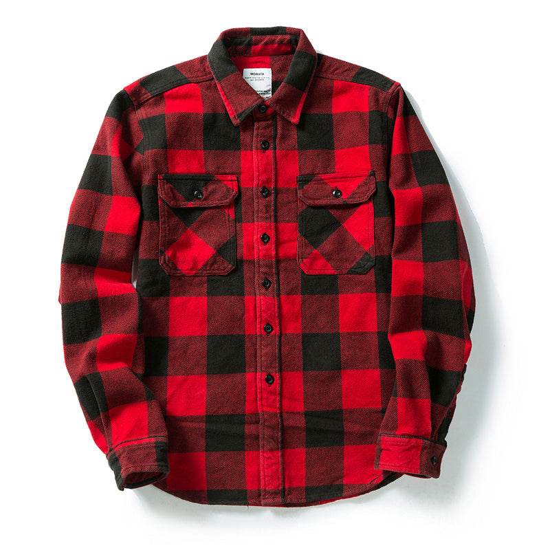 Men's Thickened Flannel American Shirt - Mubimart