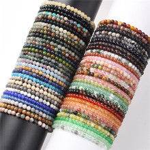 4mm Natural Agate Stone Beads Energy Charm Bracelet For Women - Mubimart