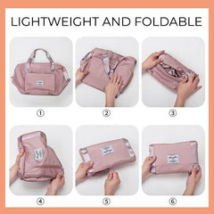 Foldable Storage Travel Bag Waterproof Large Capacity Gym Fitness Bag Weekender Overnight For Women