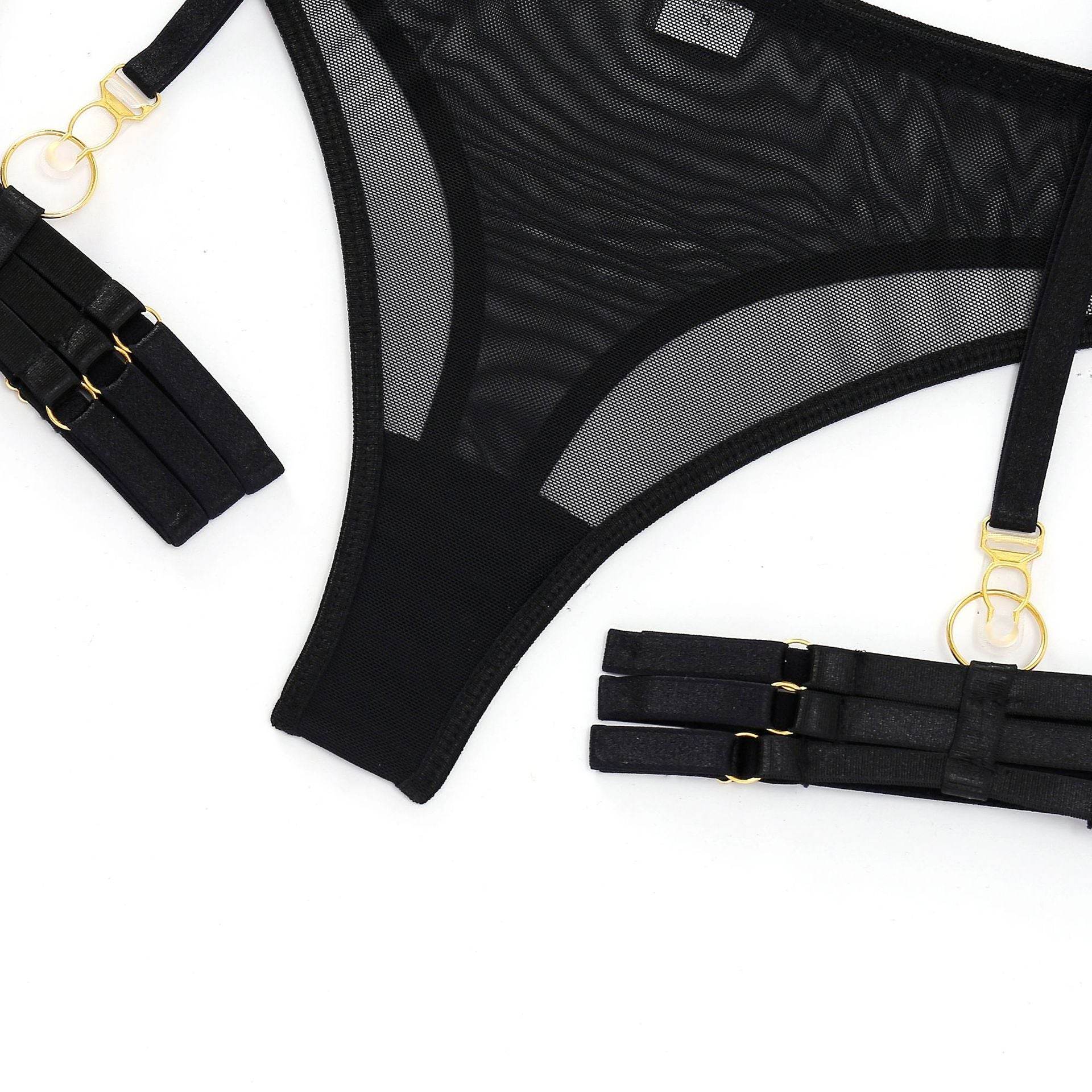 Three-piece Sexy Lingerie Garter Belt - Mubimart