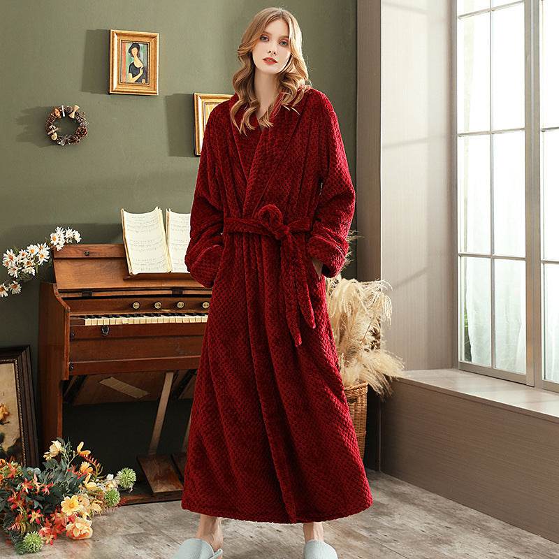 Waist Girdle Babe Cashmere Couple Nightgown Unisex Thickened Plus Size - Mubimart