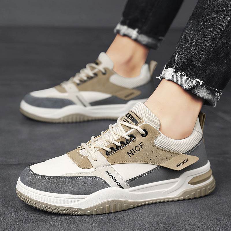 Mens Fashion Casual Leather Surface Waterproof Non-slip Labor Protection Shoes - Mubimart