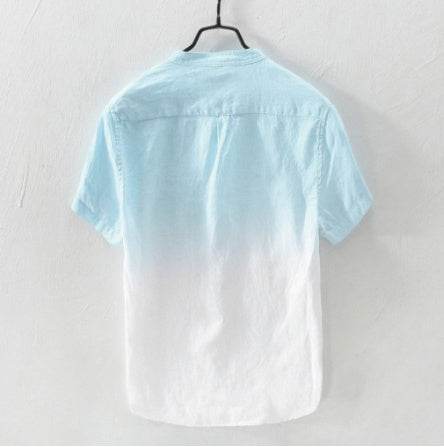 Gradient Cotton Linen Shirt - Mubimart