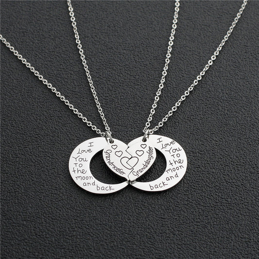 Creative retro simple couple love pendant chain