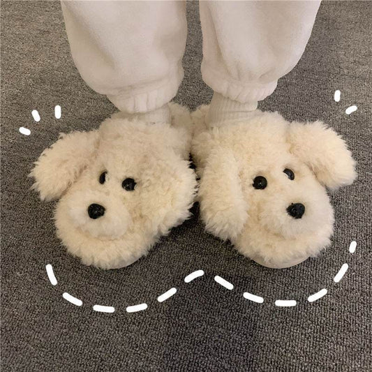 Cartoon furry slippers women - Mubimart