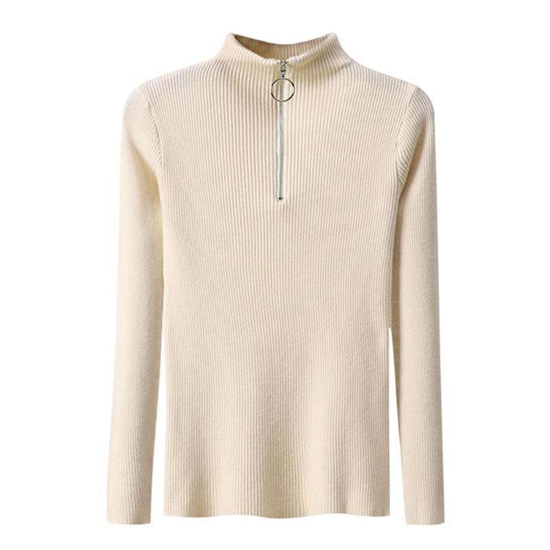 Zip-up tight sweater - Mubimart