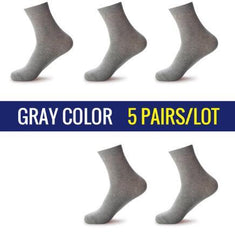 5 Pairs High Quality Casual Men's Business Socks For Men Cotton Brand Crew Autumn Winter Black White Socks - Mubimart -  