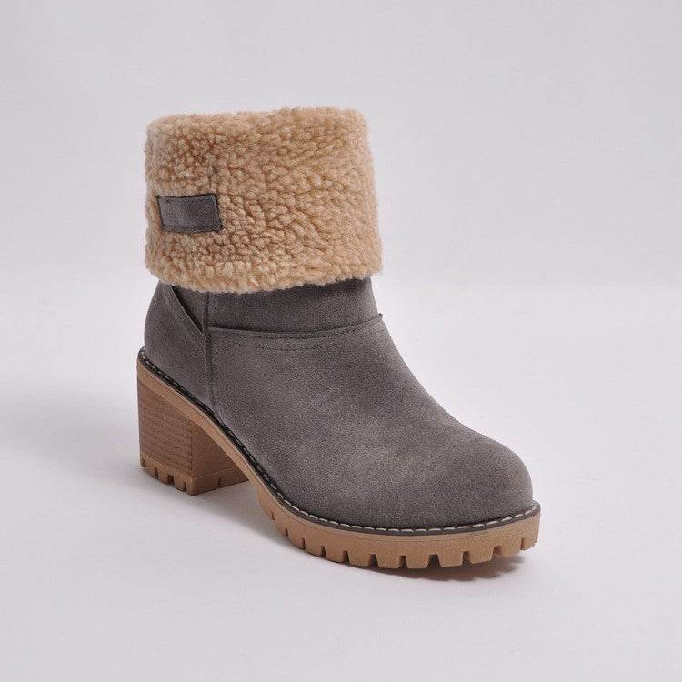 FUR ANKLE BOOTS - Mubimart