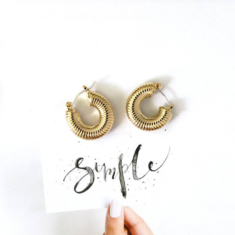Temperament ear hoop earrings - Mubimart