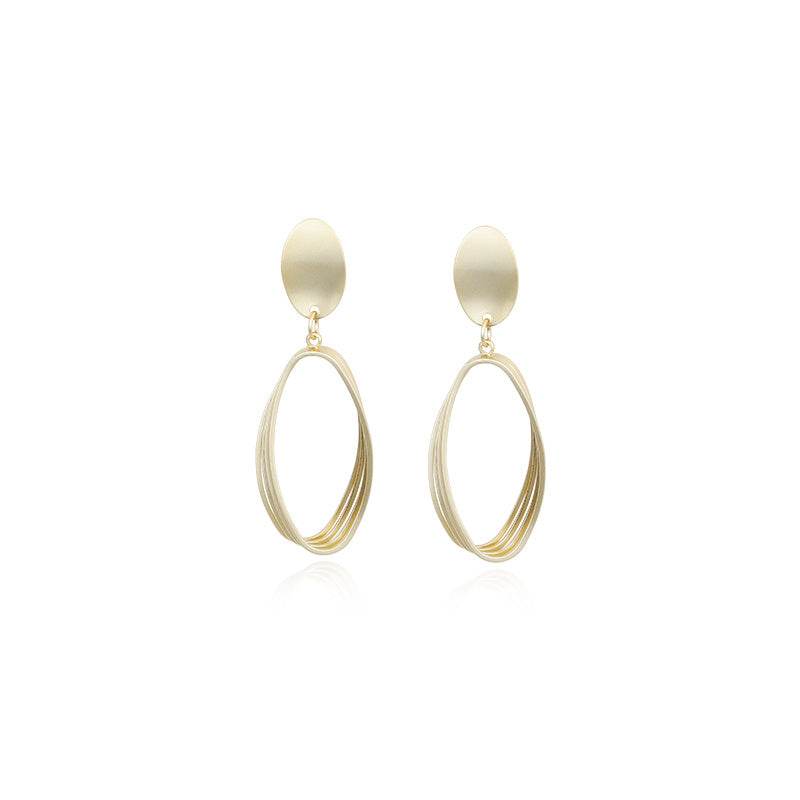 Women's matte metal hoop earrings - Mubimart