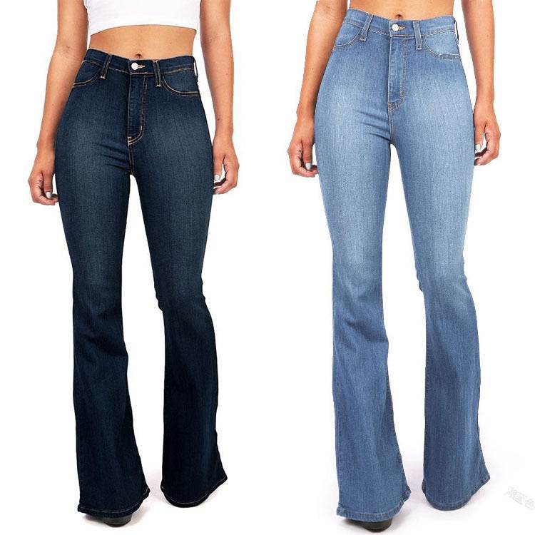 Women Autumn Winter Skinny Jeans Flare Pants New Fashion High Waist Slim Elasticity Streetwear Workout Long Pants Capri - Mubimart