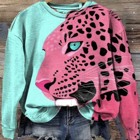 Long-sleeved Round Neck Tie-dye Printed Hoodies - Mubimart