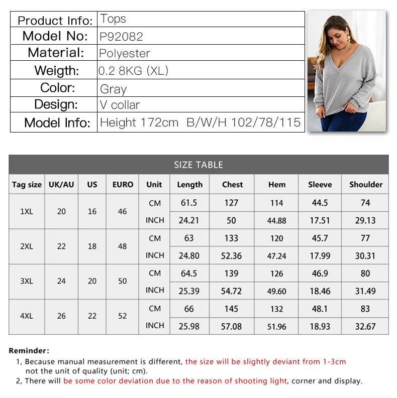 fat lady Autumn Blouses Women knitted shirts - Mubimart