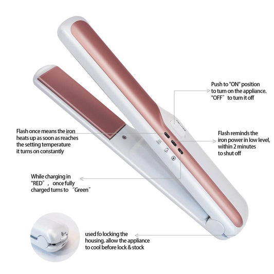 USB wireless charging hair straightener - Mubimart