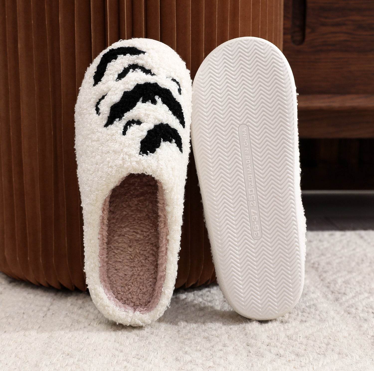 Funny Bat Slipper Halloween Pumpkin Flat Indoor House Shoes For Women Men Soft Plush Cozy Horror Fashion Halloween Gifts - Mubimart