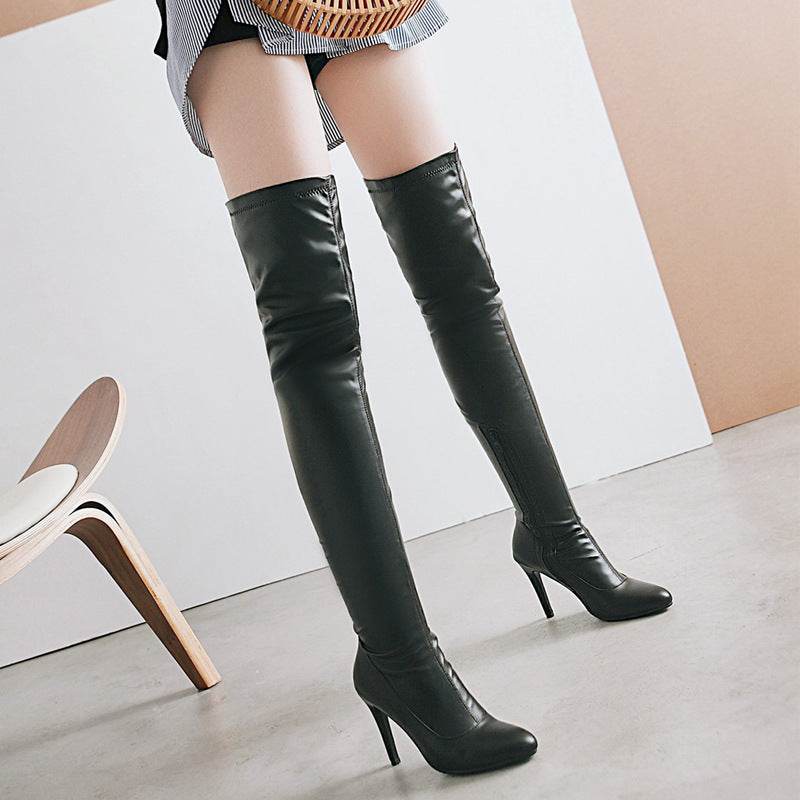 High heel stretch over the knee boots - Mubimart
