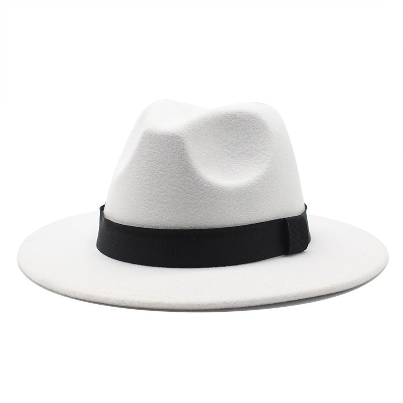 Nieuwe Panama Flat Brim Fedora Hoed Wollen Hoed Heren En Dames Hoeden