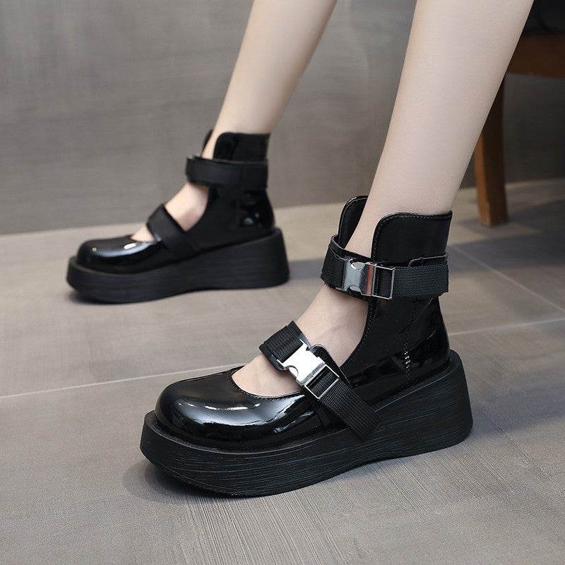 Mary Jane single shoes women short boots - Mubimart