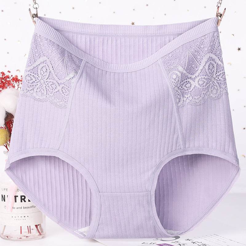 Middle-aged Mother Women's High-waist Micro-abdomen Panties - Mubimart