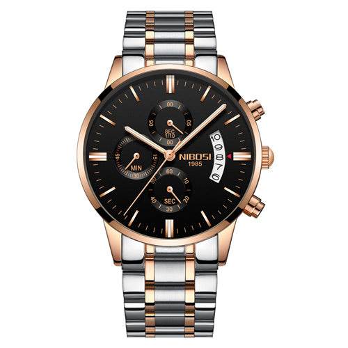 Men Watch Chronograph Sport Mens Watches Top Brand Luxury Waterproof Full Steel Quartz Gold Clock Men Relogio Masculino - Mubimart