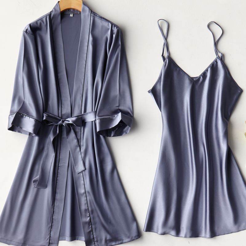 Two-piece suspender nightgown - Mubimart
