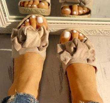 Bow flat sandals - Mubimart