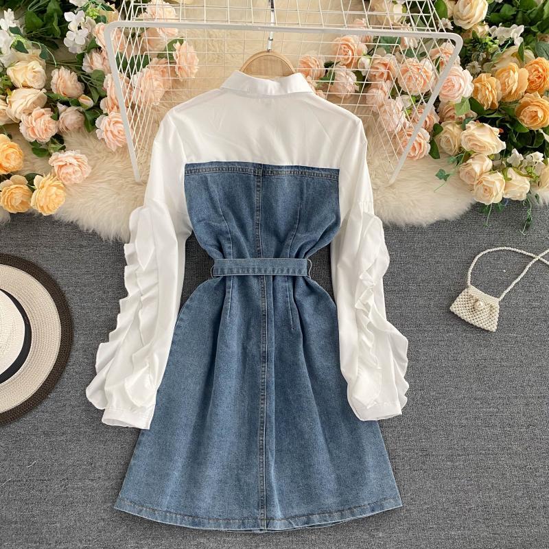 Retro denim dress - Mubimart -  