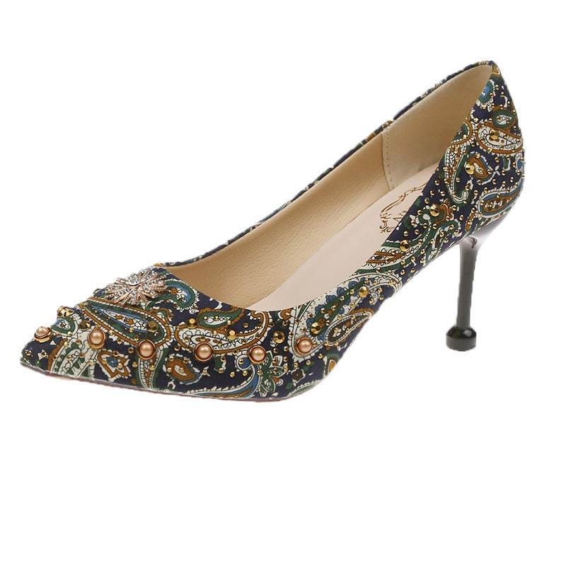 Rivet heels cat heels - Mubimart