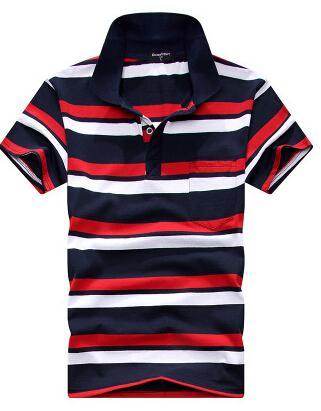 Stripe Men Polo Shirt - Mubimart