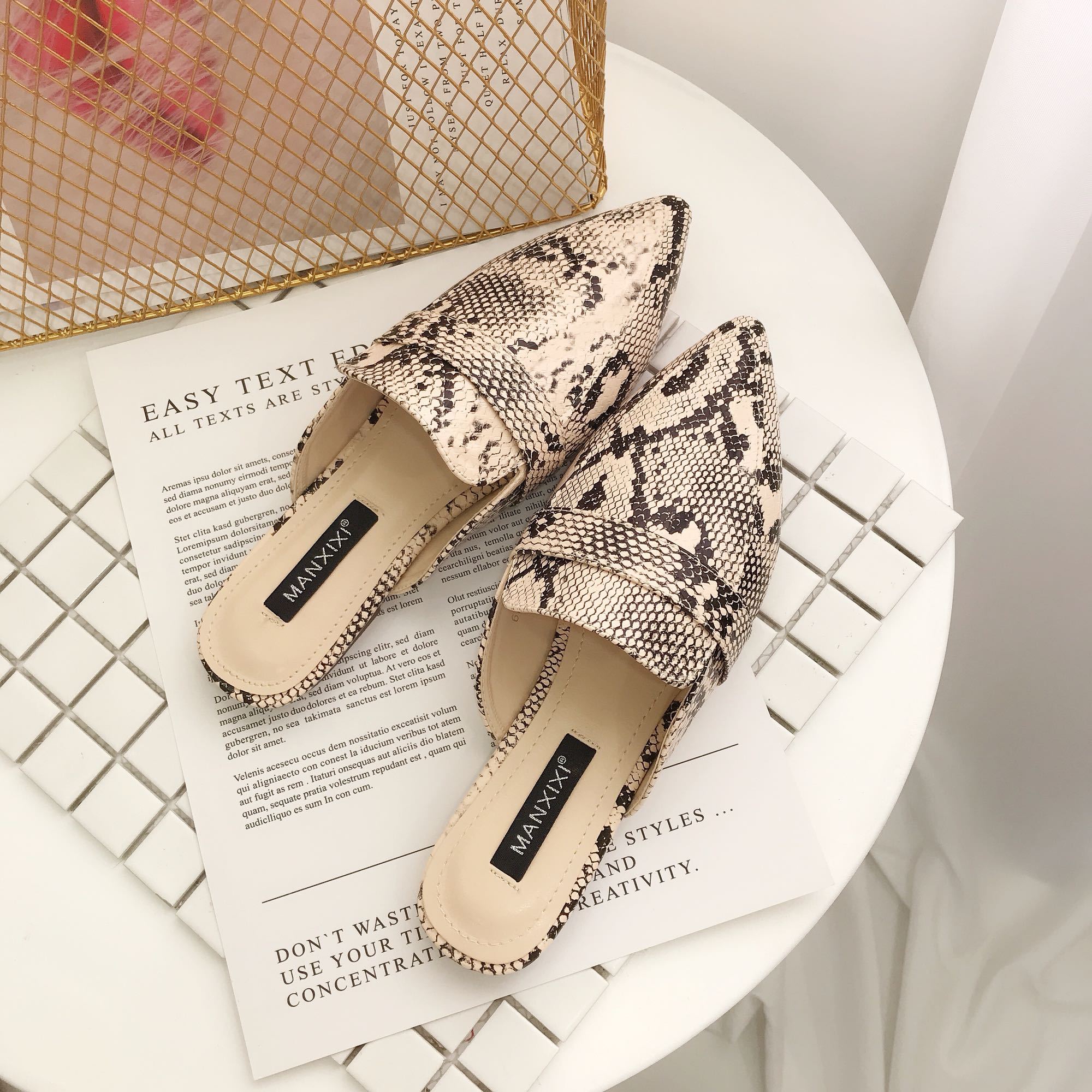 Pointed-toe baotou mules shoes cool half drag