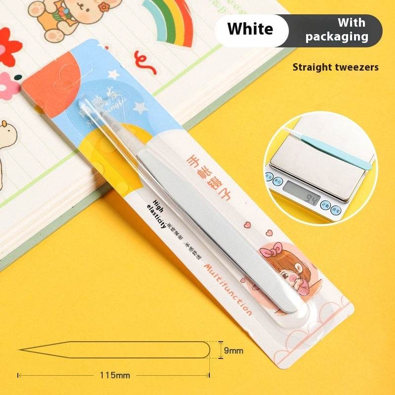 Hand Account Tweezers Stainless Steel Color DIY Elbow Clip Hand Tool Goo Card Tweezers - Mubimart