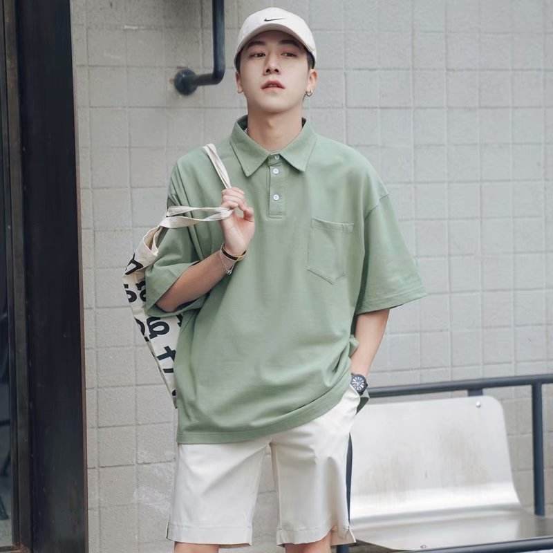 Lapel short sleeve polo shirt - Mubimart