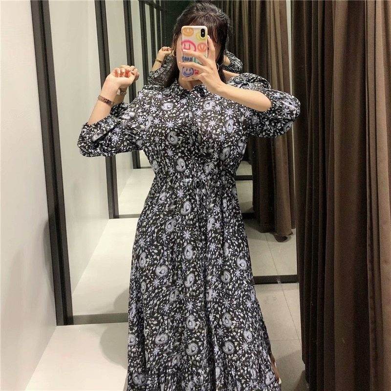 Printed shirt dress - Mubimart