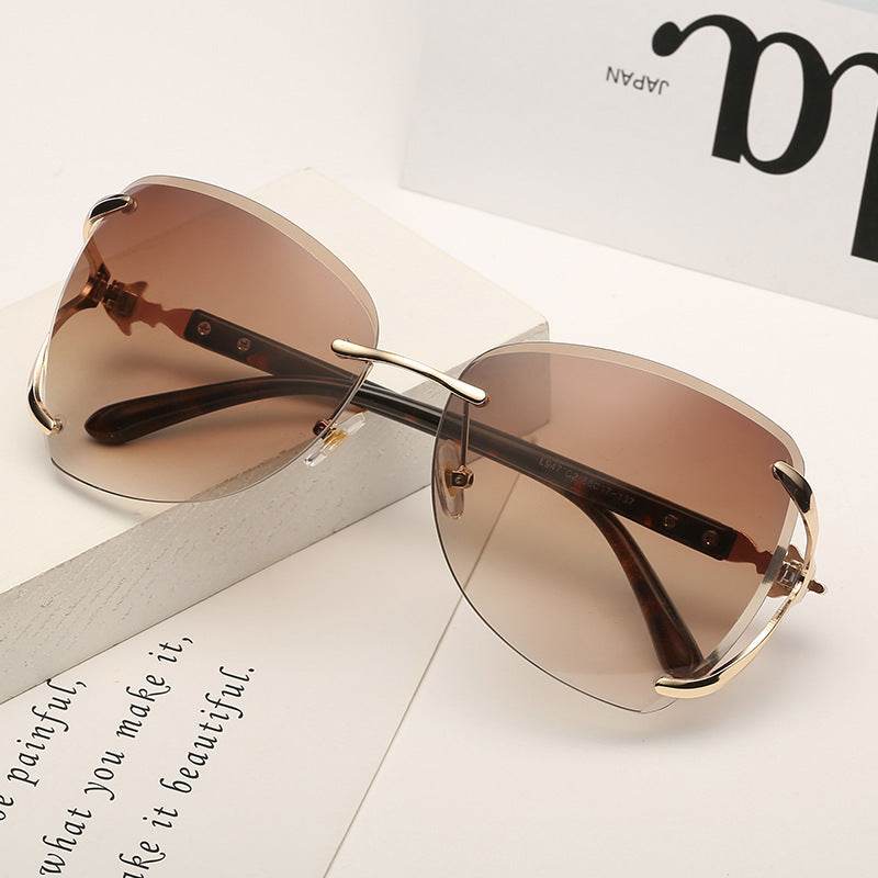 Pink Foxes Rhinestone Oversized Sunglasses - Mubimart
