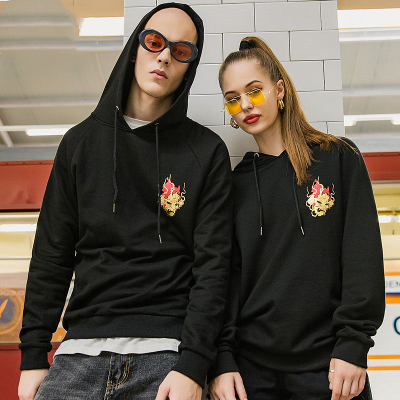 Lovers hooded hoodies - Mubimart - Hoodies 