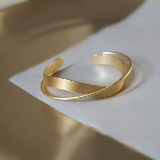 Geometric Cross Bangle Bracelet - Mubimart