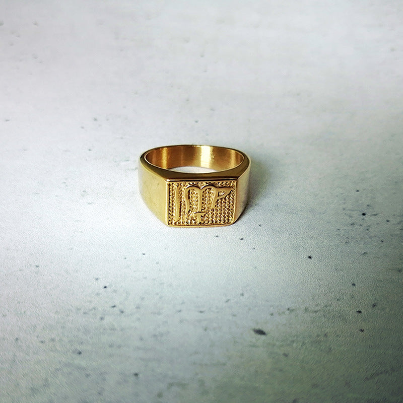 Titanium stalen gouden ring