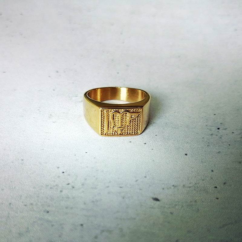 Titanium steel gold ring - Mubimart