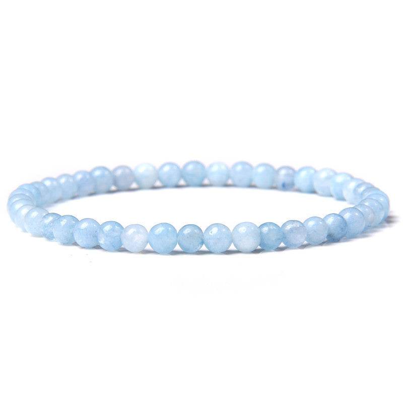 4mm Natural Agate Stone Beads Energy Charm Bracelet For Women - Mubimart